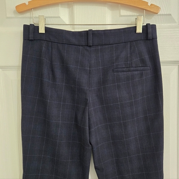 Maje Stylish Trouser Pants Women's Size  38(M) Dark Blue Plaid Straight Leg - Picture 9 of 15